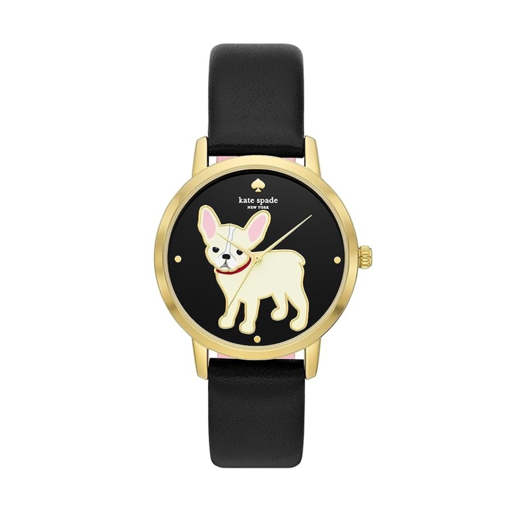 Kate Spade Black and Gold French Bulldog Watch